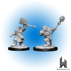 Magic the Gathering Unpainted Miniatures: Dwarf Fighter/Dwarf Cleric